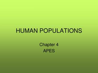 HUMAN POPULATIONS