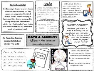 MATH 8 ACADEMY Syllabus . Mrs. Johnson mjohnson@cnusd.k12