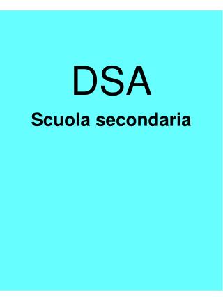 DSA Scuola secondaria