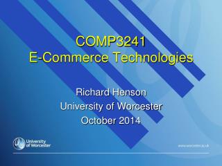 COMP3241 E-Commerce Technologies