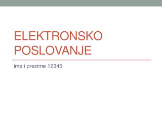 Elektronsko poslovanje