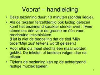 Vooraf – handleiding