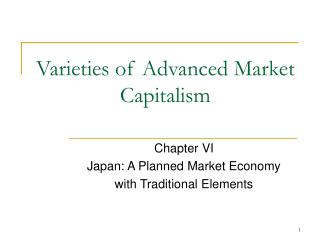 Varieties of Advanced Market Capitalism