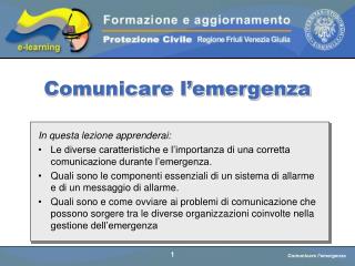 In questa lezione apprenderai: