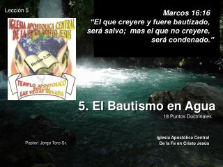 5. El Bautismo en Agua