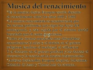 Musica del renacimiento
