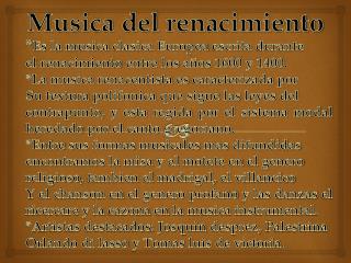 Musica del renacimiento