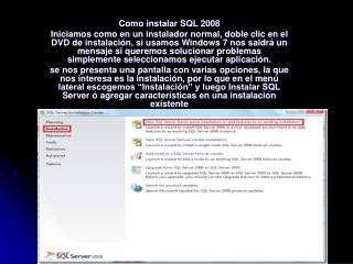 Como instalar SQL 2008