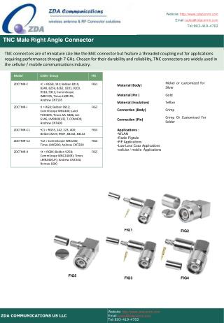 TNC Male Right Angle Connector