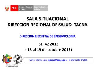 SALA SITUACIONAL DIRECCION REGIONAL DE SALUD- TACNA