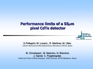 Performance limits of a 55 m m pixel CdTe detector
