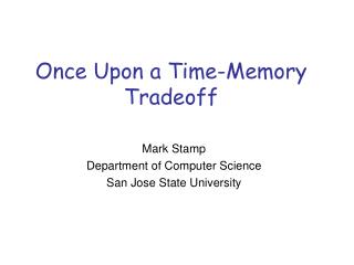 Once Upon a Time-Memory Tradeoff