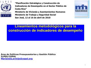 Lineamientos metodológicos para la construcción de indicadores de desempeño