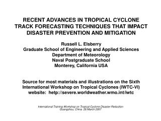 NEED TO IMPROVE TRACK FORECASTS