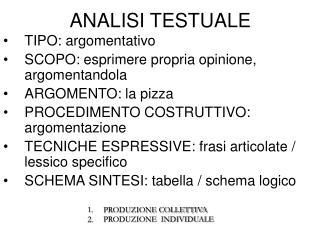 ANALISI TESTUALE