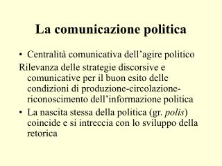 La comunicazione politica