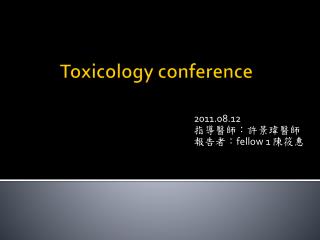 Toxicology conference