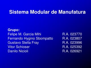 Sistema Modular de Manufatura