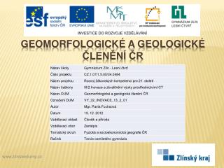 Geomorfologické a geologické členění ČR