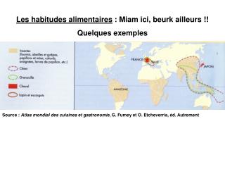 Les habitudes alimentaires : Miam ici, beurk ailleurs !! Quelques exemples