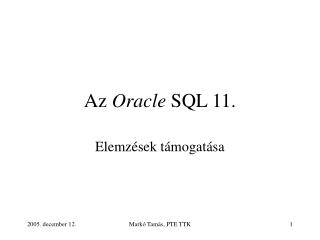 Az Oracle SQL 11.