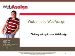 Welcome to WebAssign!