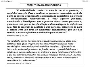 ESTRUTURA DA MONOGRAFIA