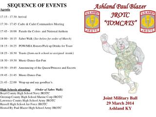 Ashland Paul Blazer JROTC “TOMCATS”