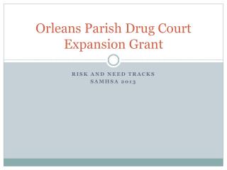 Orleans Parish Drug Court Expansion Grant