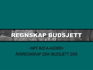 REGNSKAP BUDSJETT