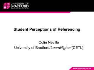 Student Perceptions of Referencing