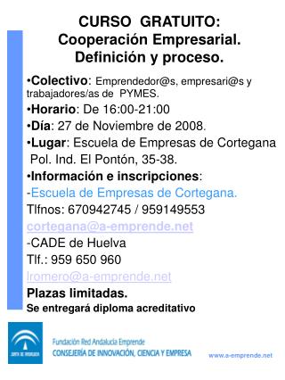 CURSO GRATUITO: Cooperación Empresarial. Definición y proceso.