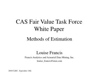 CAS Fair Value Task Force White Paper