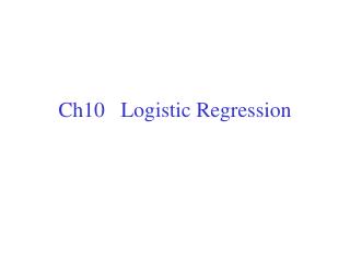 Ch10 Logistic Regression