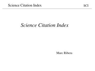 science citation index journal list