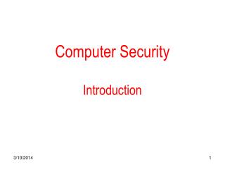 Computer Security Introduction