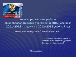 Анализ результатов работы