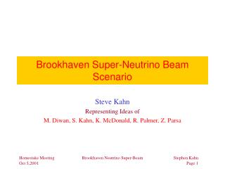 Brookhaven Super-Neutrino Beam Scenario