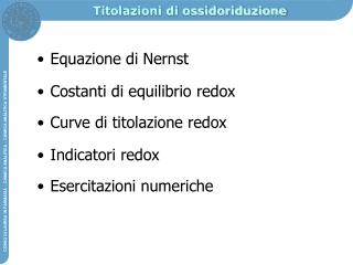 Titolazioni di ossidoriduzione