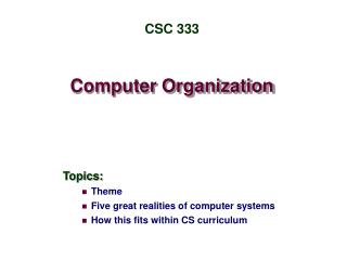 Computer Organization