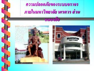 ความปลอดภัยของระบบจราจรภายในมหาวิทยาลัย นเรศวร ส่วนหนองอ้อ
