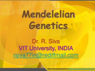 Mendelelian Genetics