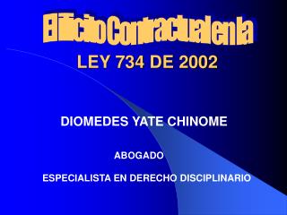 LEY 734 DE 2002