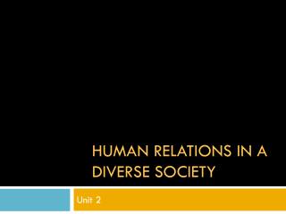 Human Relations in a Diverse Society