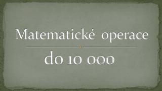 Matematické operace