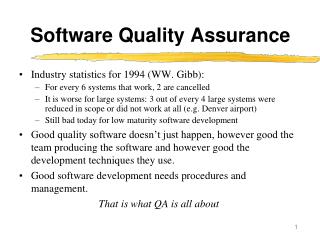 Software Quality Assurance