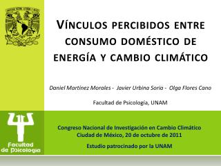 Vínculos percibidos entre consumo doméstico de energía y cambio climático