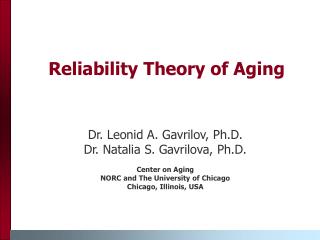 Reliability Theory of Aging