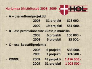 Harjumaa ühisüritused 2008- 2009