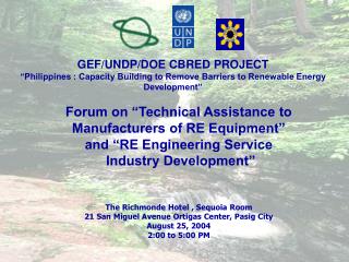 Forum on “Technical Assistance to Manufacturers of RE Equipment” and “RE Engineering Service